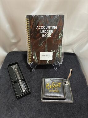 3pack Bundle Accounting Ledger Book - Brown Spiral Notebook/Pen/Calender NWT
